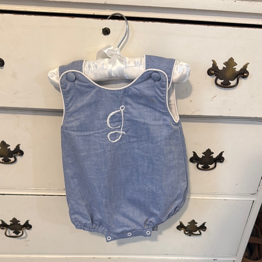 Blue Baby Bubble with Monogram